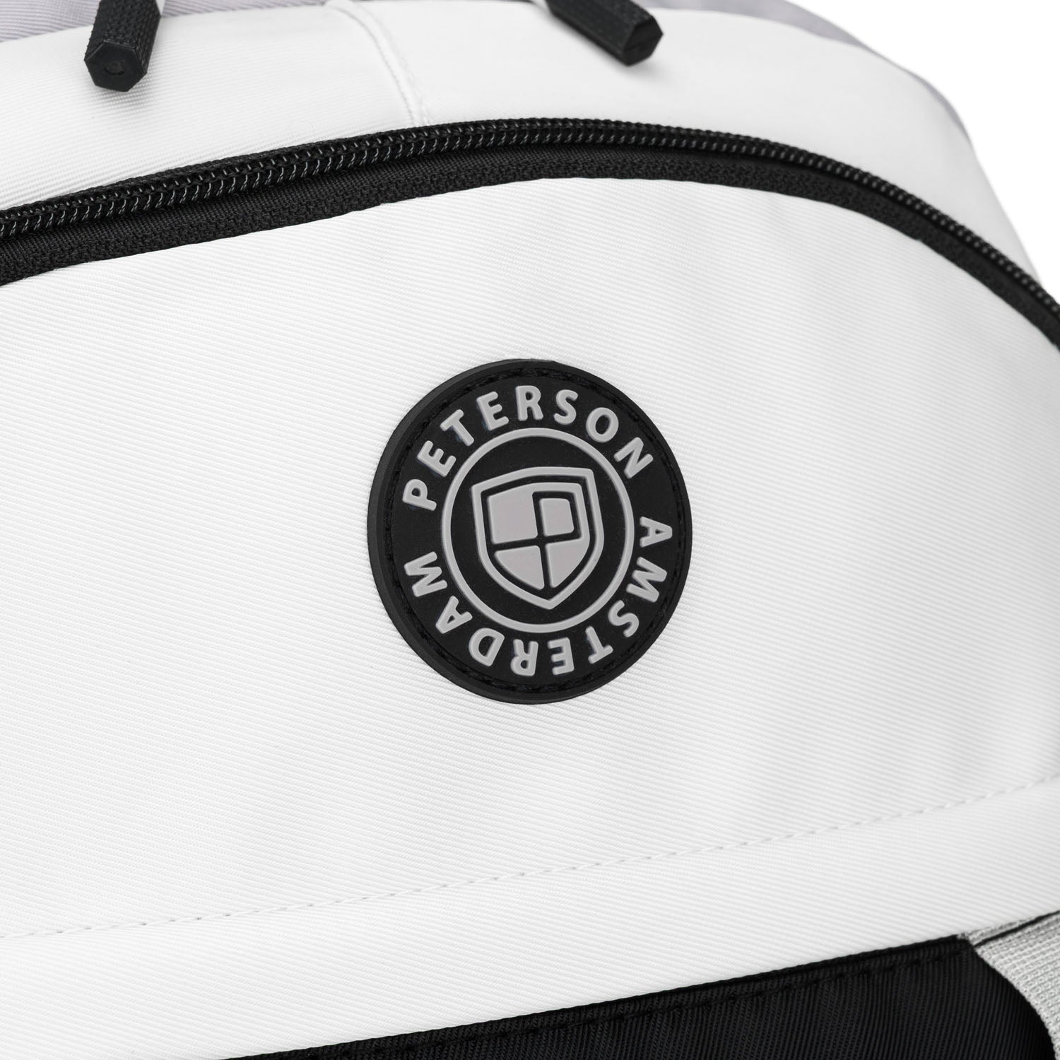 Vidutinė kuprinė unisex Peterson, balta ir juoda