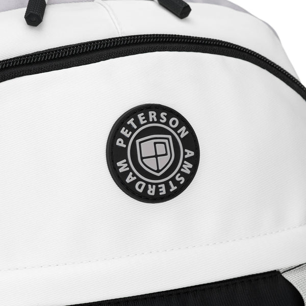 Vidutinė kuprinė unisex Peterson, balta ir juoda