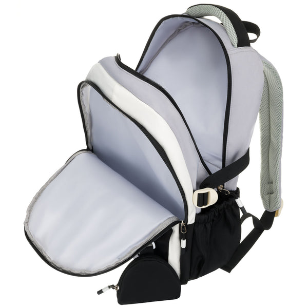 Vidutinė kuprinė unisex Peterson, balta ir juoda