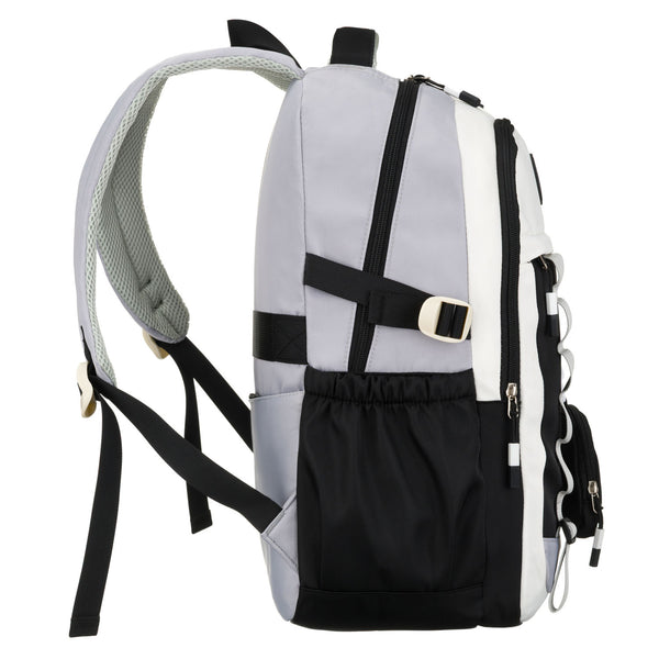 Vidutinė kuprinė unisex Peterson, balta ir juoda