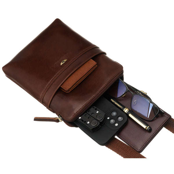 Vidutinė rankinė vyrams Peterson, ruda 6941