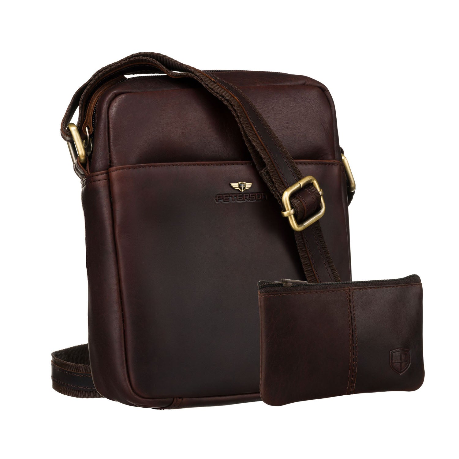 Vidutinė rankinė vyrams Peterson, ruda 6880