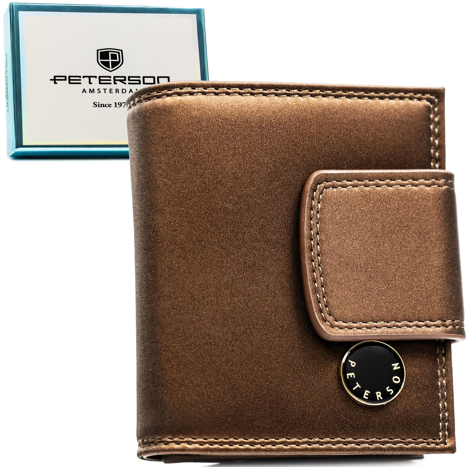 Vidutinė piniginė moterims Peterson, ruda PT95