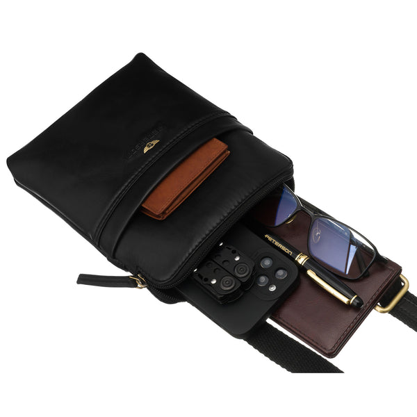 Vidutinė rankinė vyrams Peterson, juoda 6934