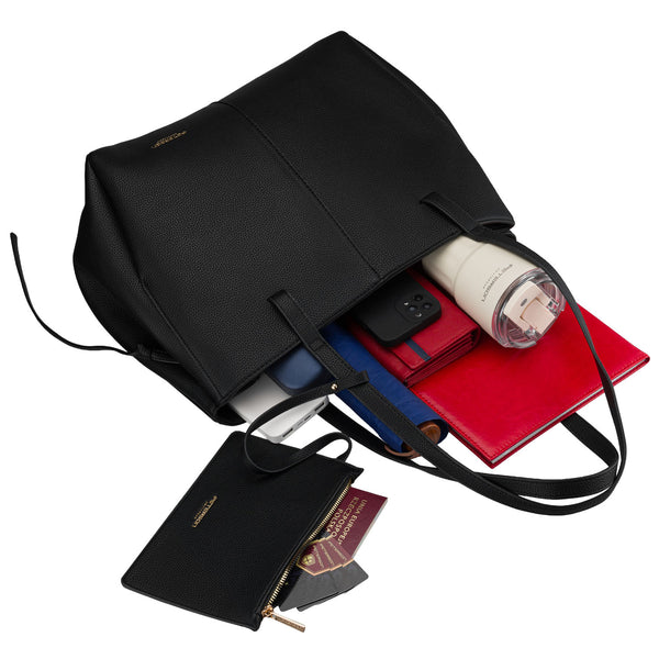 Didelė moteriška shopper rankinė Peterson, juoda AX37