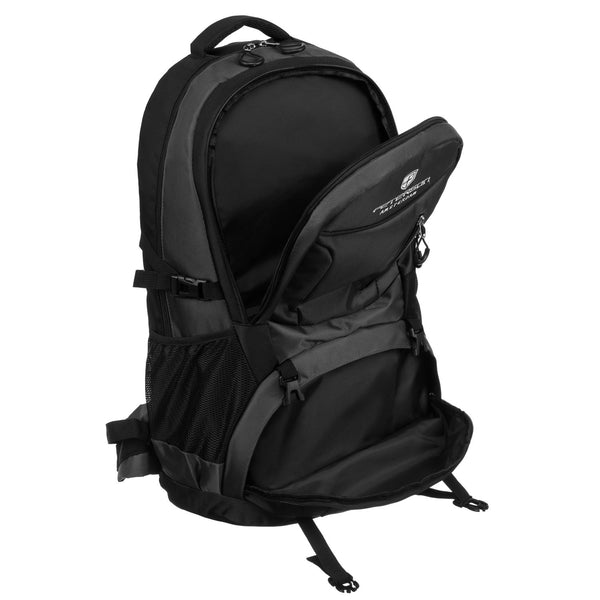 Turistinė poliesterio kuprinė, juoda-pilka N399