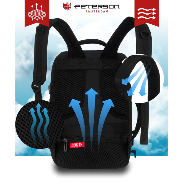 Kuprinė unisex Peterson, juoda K48