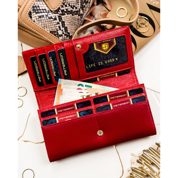 Vidutinė piniginė moterims Peterson, raudona PT107