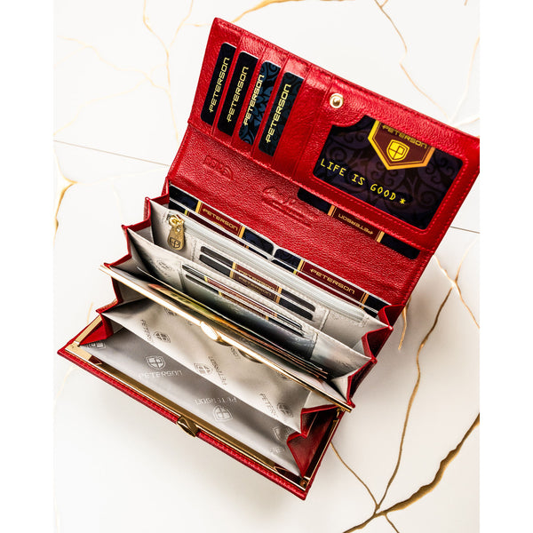 Vidutinė piniginė moterims Peterson, raudona PT107