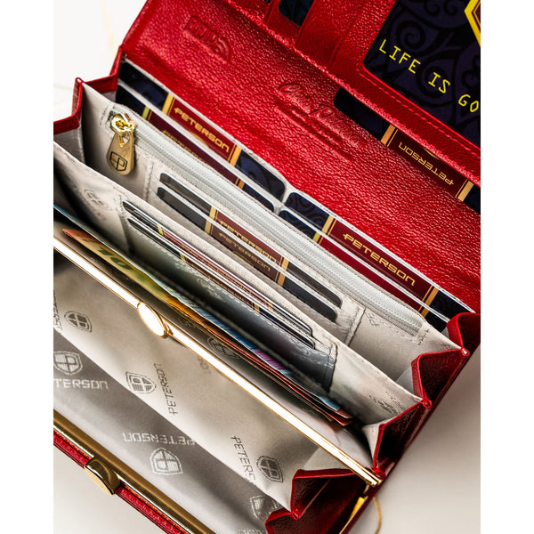 Vidutinė piniginė moterims Peterson, raudona PT107