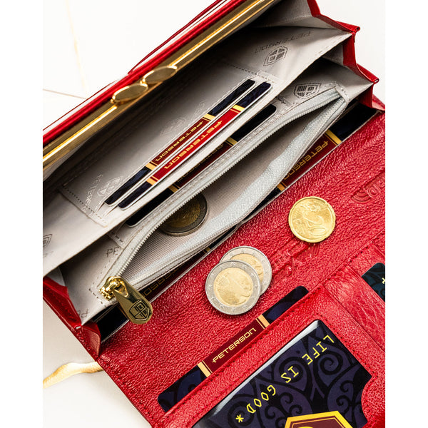 Vidutinė piniginė moterims Peterson, raudona PT107