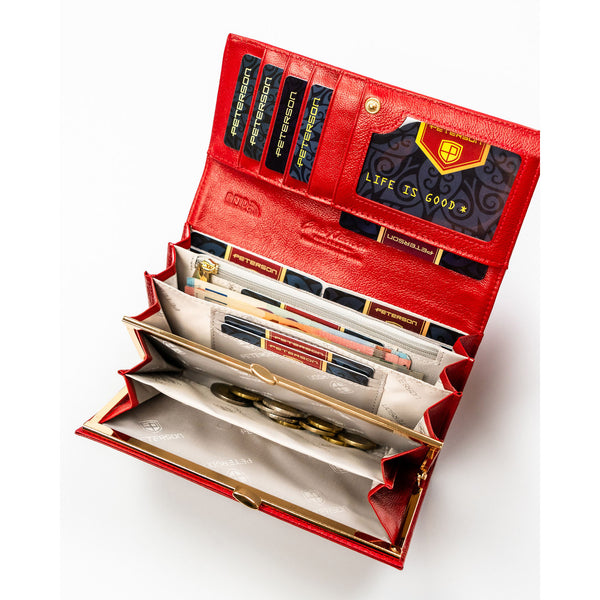 Vidutinė piniginė moterims Peterson, raudona 2500