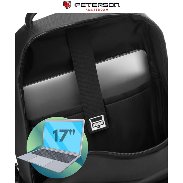Didelė kuprinė Peterson, juoda K21