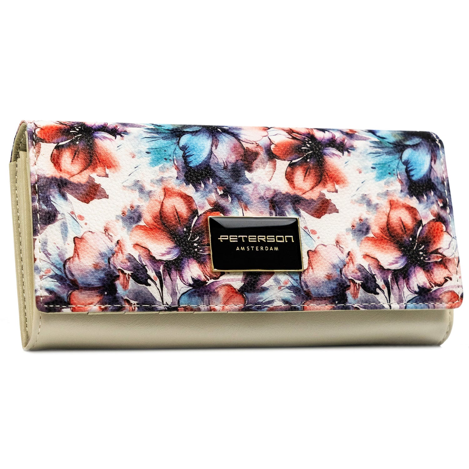 Didelė piniginė moterims Peterson, gėlėta PT73