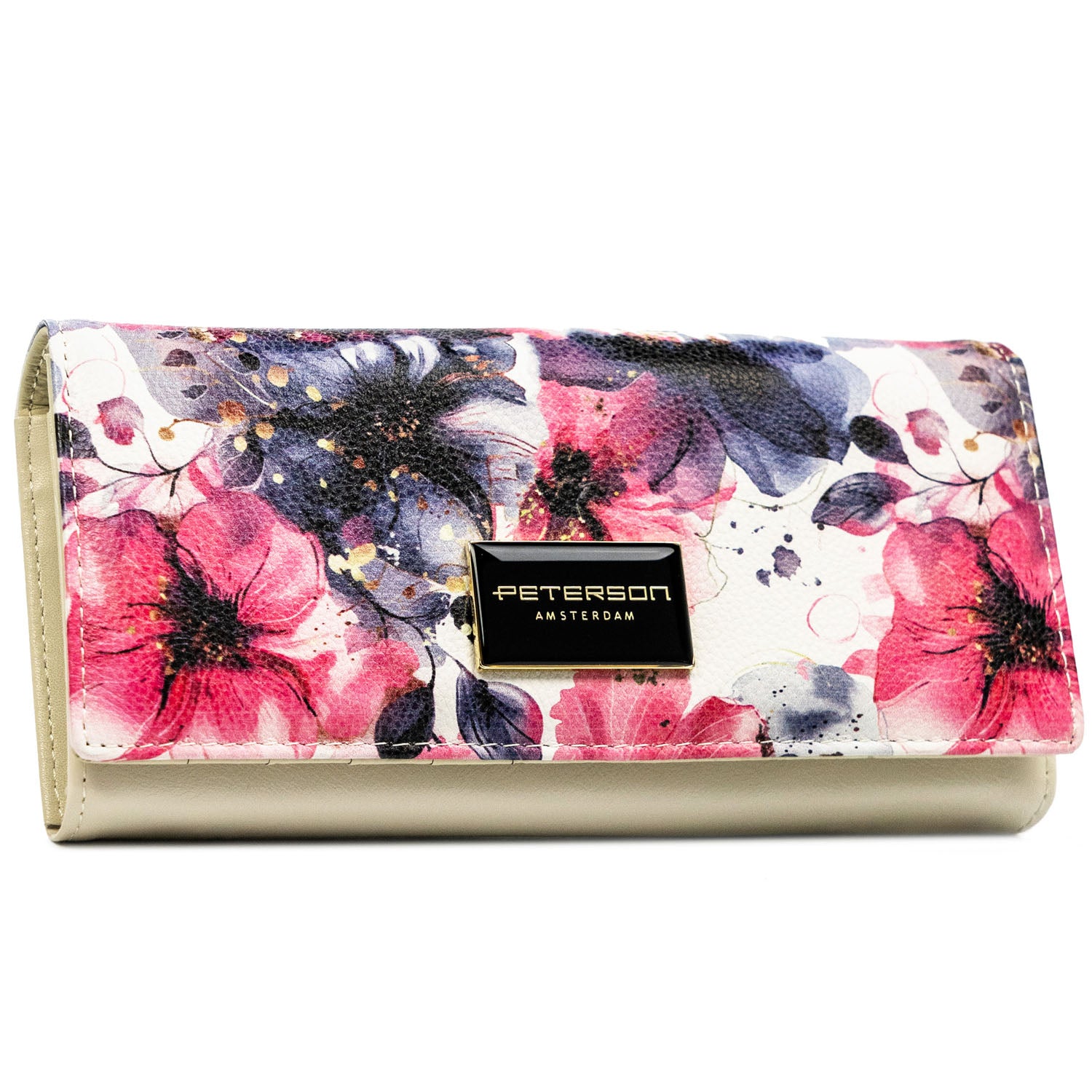 Didelė piniginė moterims Peterson, gėlėta PT77