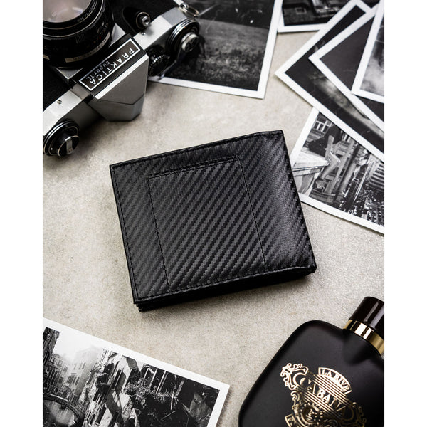 Vyriška didelė odinė piniginė Peterson, juoda AX33