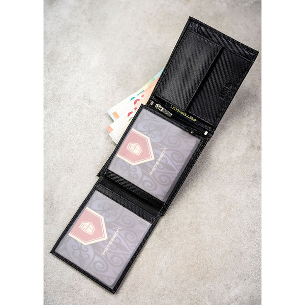 Vyriška didelė odinė piniginė Peterson, juoda AX33