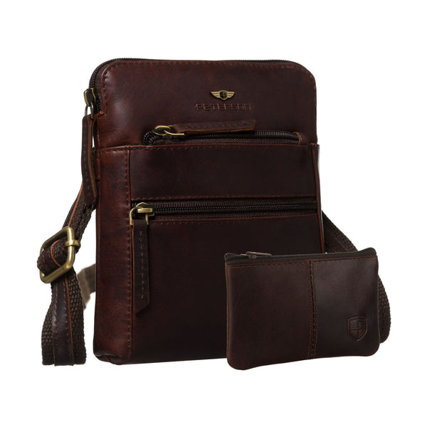 Maža rankinė vyrams Peterson, ruda 0338