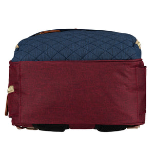 Tamsiai mėlynos ir turkio spalvos poliesterinė mamos kuprinė su užtrauktuku - Peterson
