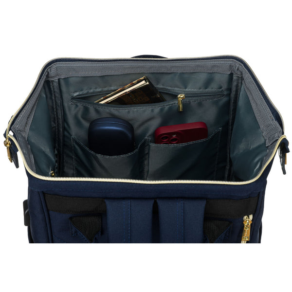 Moteriška kuprinė, mėlyna, poliesteris, su vieta nešiojamam kompiuteriui N389