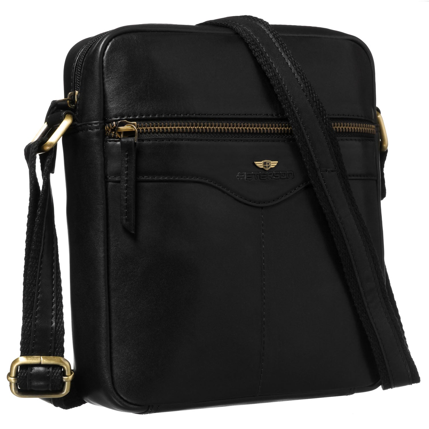 Vidutinė rankinė vyrams Peterson, juoda 0499