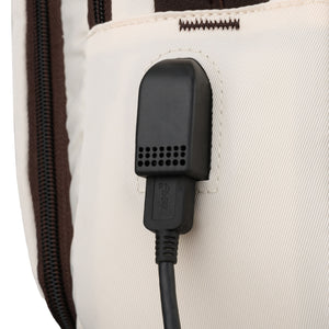 Smėlinė poliesterio kuprinė su USB Peterson M82