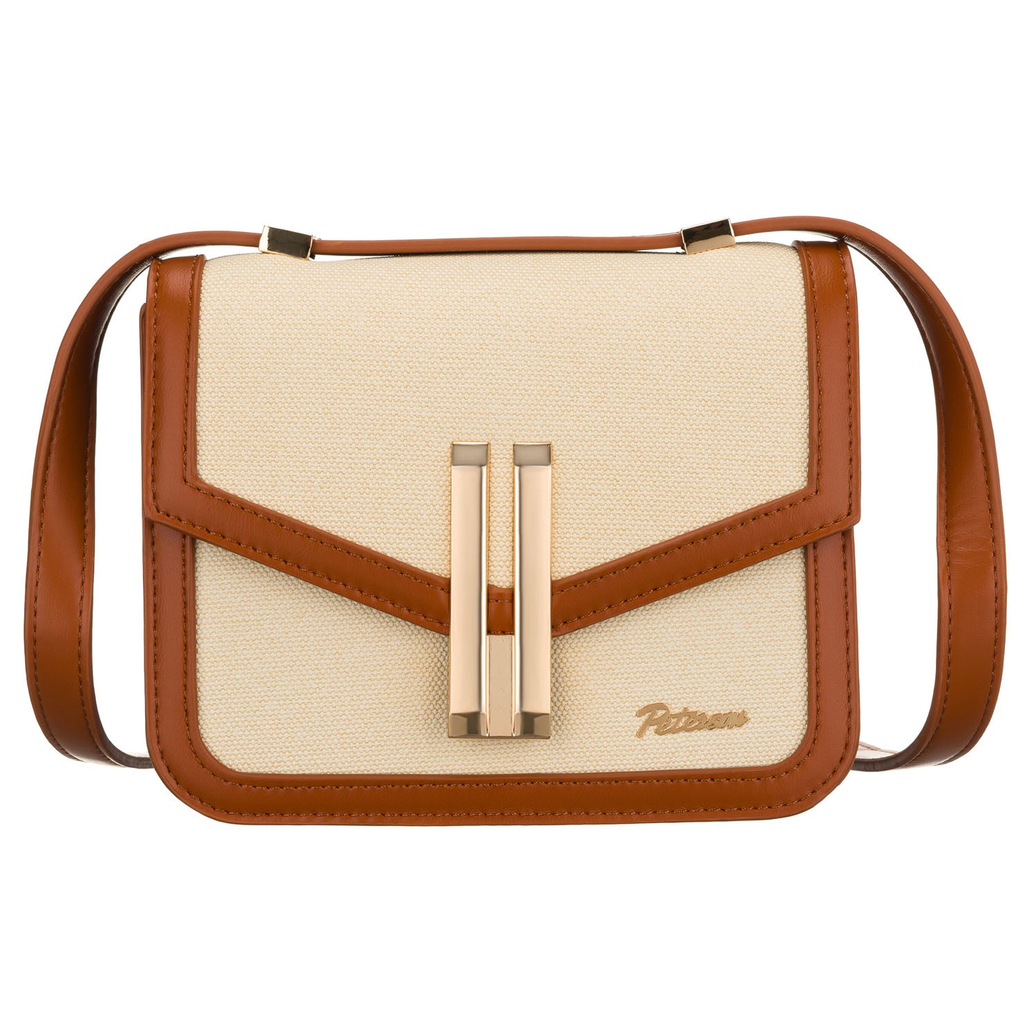 Maža rankinė moterims Peterson, kreminė ir ruda 1245