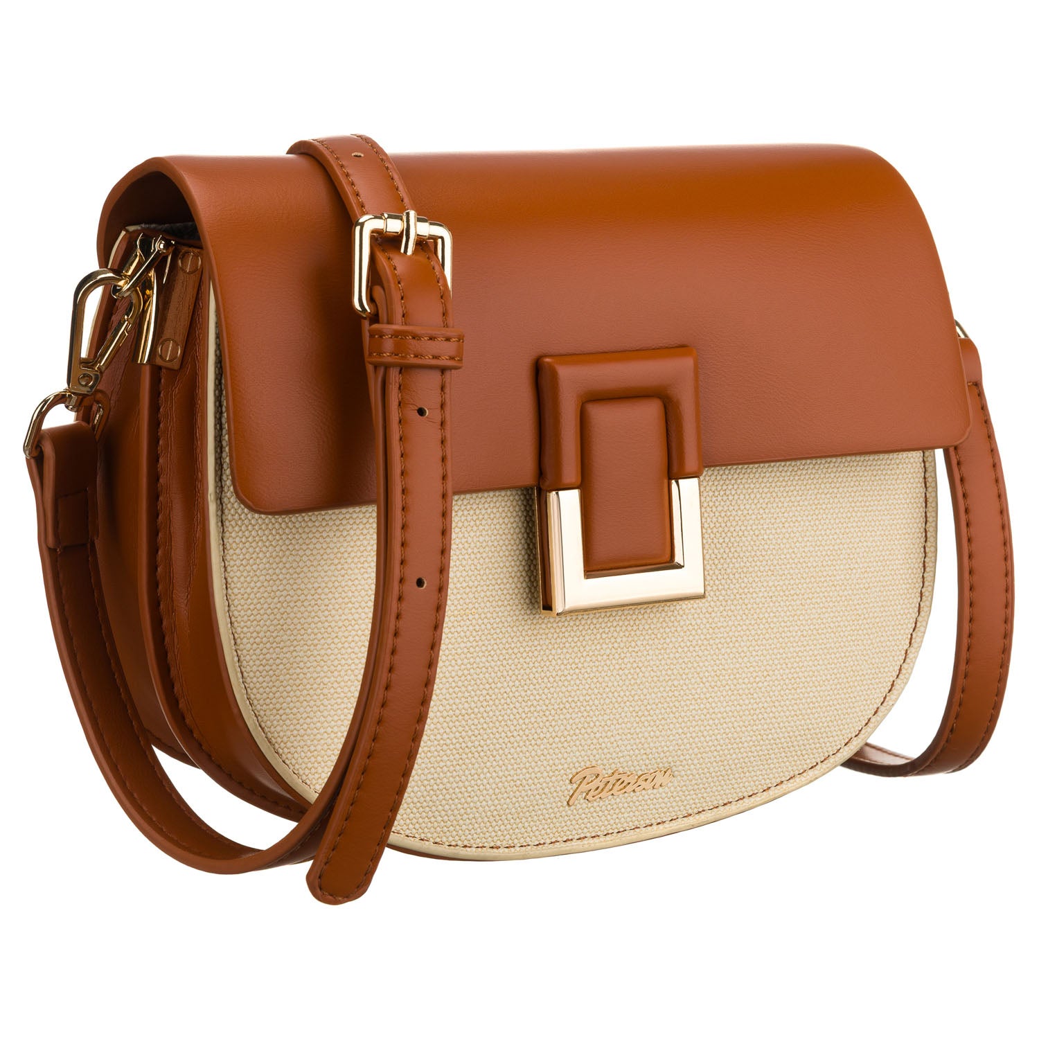 Maža rankinė moterims Peterson, kreminė ir ruda 1443