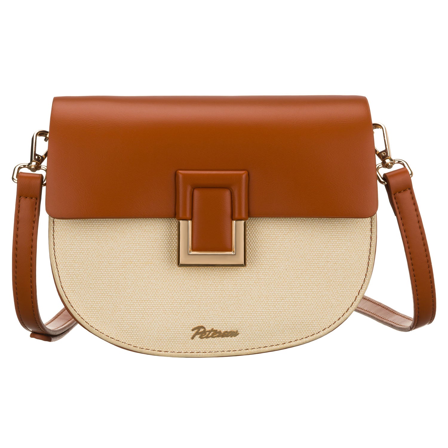 Maža rankinė moterims Peterson, kreminė ir ruda 1443