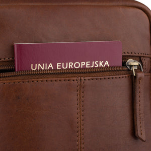 Vyriška ruda odinė rankinė Peterson V38