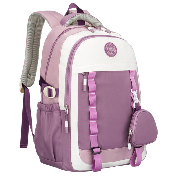 Vidutinė kuprinė moterims Peterson, balta-violetinė