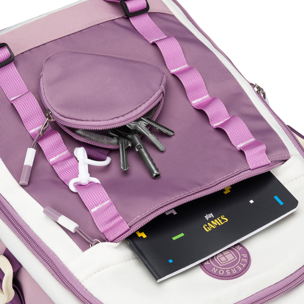 Vidutinė kuprinė moterims Peterson, balta-violetinė