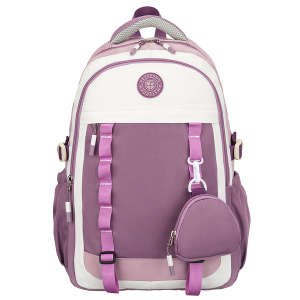 Vidutinė kuprinė moterims Peterson, balta-violetinė