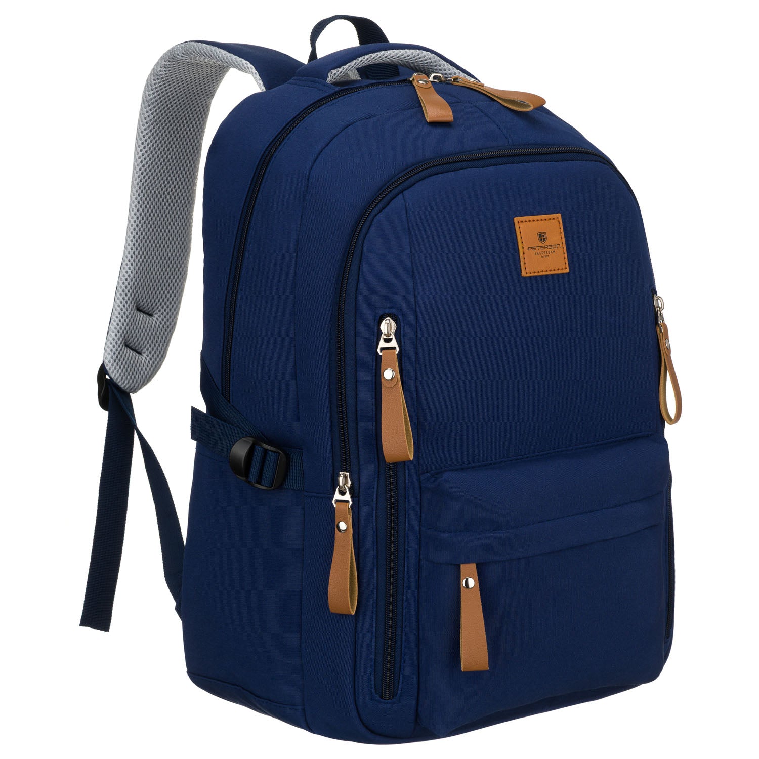 Vidutinė kuprinė unisex Peterson, tamsiai mėlyna