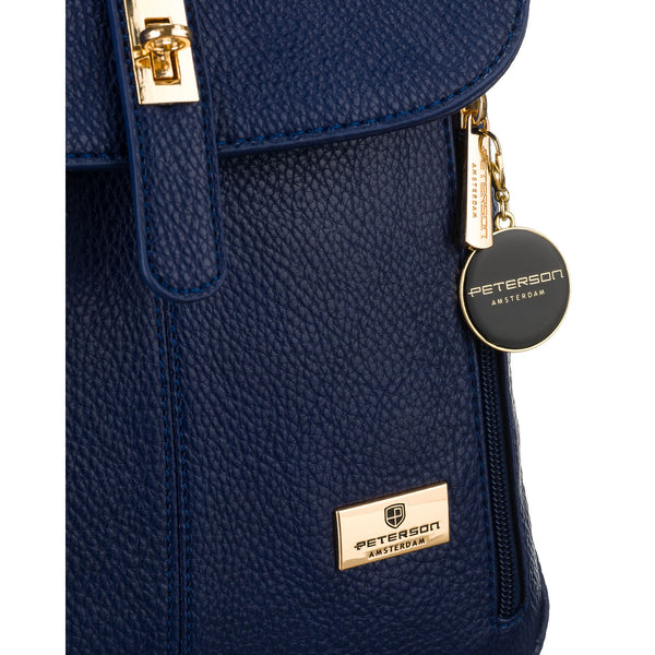 Moteriška ekologiškos odos kuprinė Peterson, mėlyna A01.