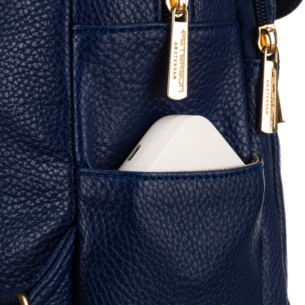 Moteriška ekologiškos odos kuprinė Peterson, mėlyna A01.