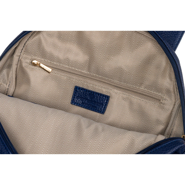 Moteriška ekologiškos odos kuprinė Peterson, mėlyna A01.