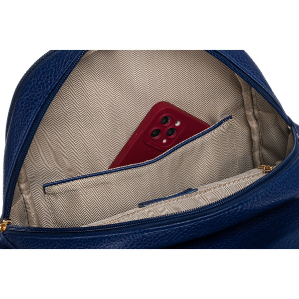 Moteriška ekologiškos odos kuprinė Peterson, mėlyna A01.