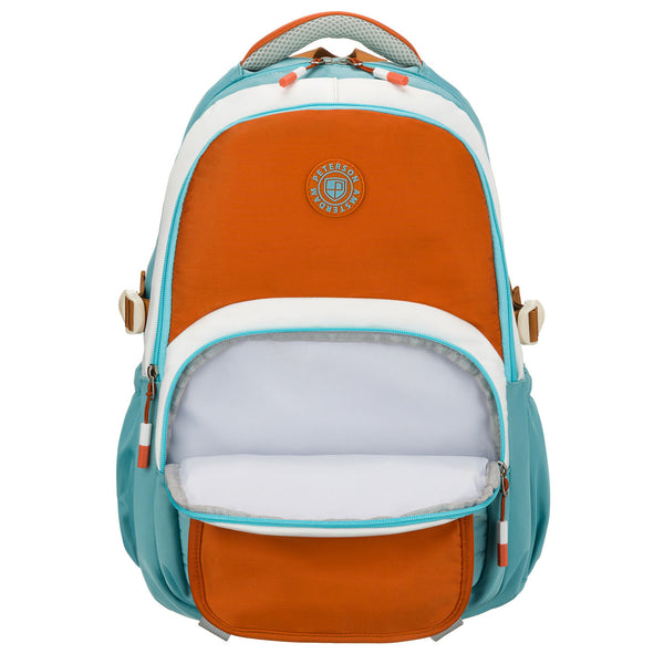 Vidutinė kuprinė unisex Peterson, mėlyna-oranžinė