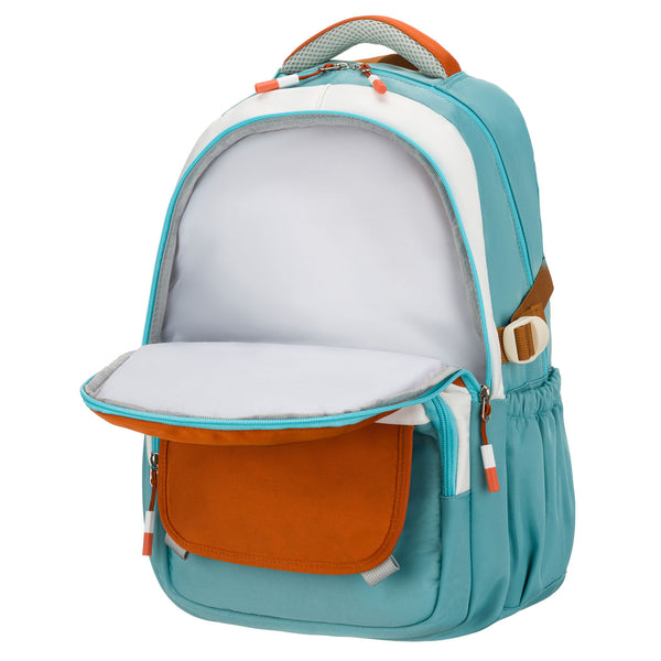 Vidutinė kuprinė unisex Peterson, mėlyna-oranžinė