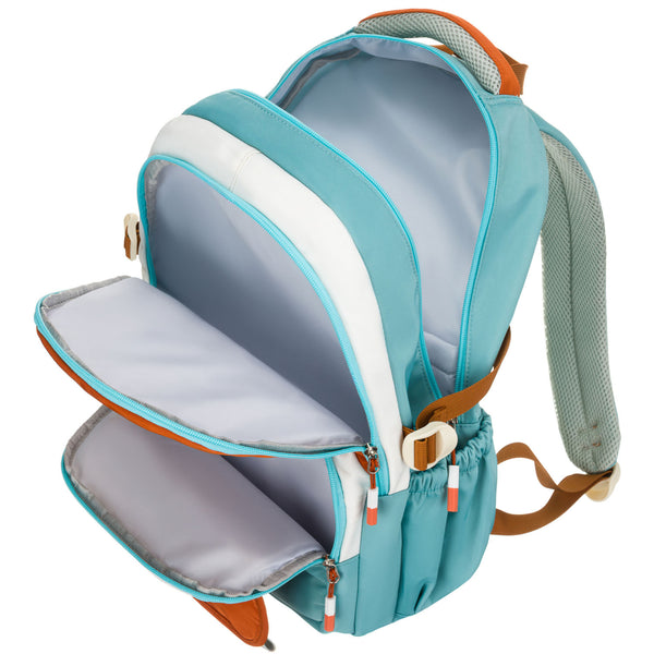 Vidutinė kuprinė unisex Peterson, mėlyna-oranžinė