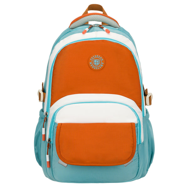 Vidutinė kuprinė unisex Peterson, mėlyna-oranžinė