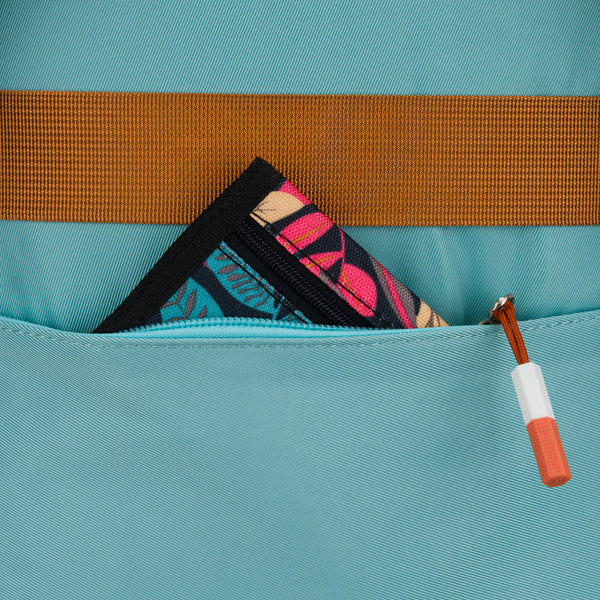 Vidutinė kuprinė unisex Peterson, mėlyna-oranžinė