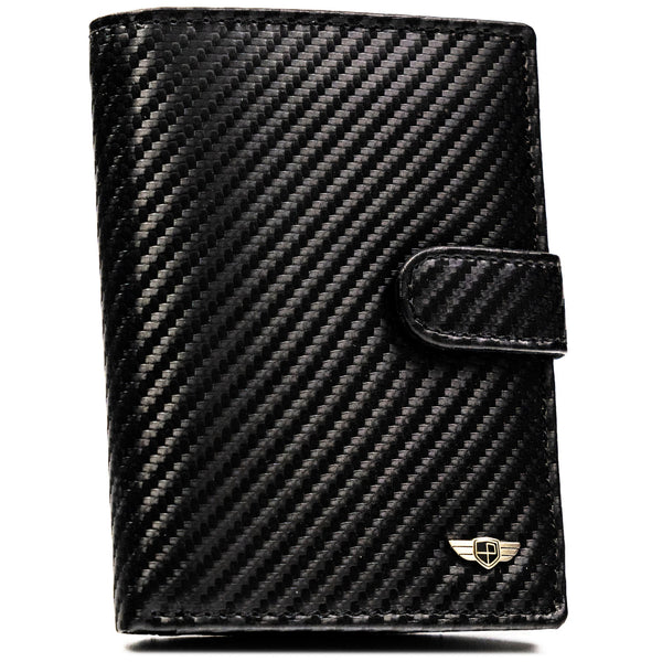 Vyriška didelė odinė piniginė Peterson su RFID, juoda AX32