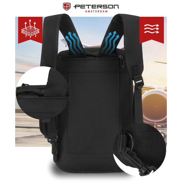 Kuprinė unisex Peterson, juoda K23