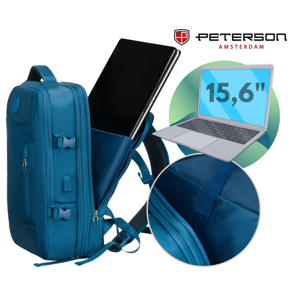 Vidutinė kuprinė unisex Peterson, mėlyna