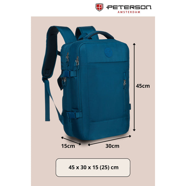 Vidutinė kuprinė unisex Peterson, mėlyna
