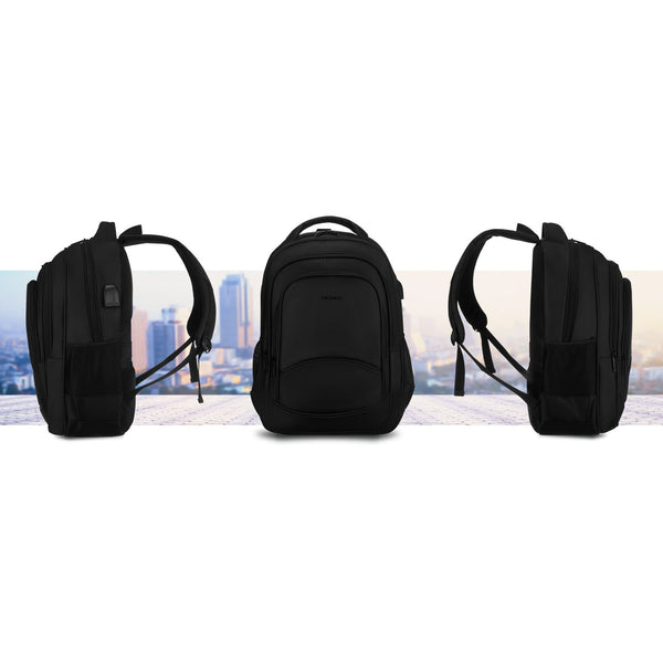 Vidutinė kuprinė unisex Peterson, juoda N515