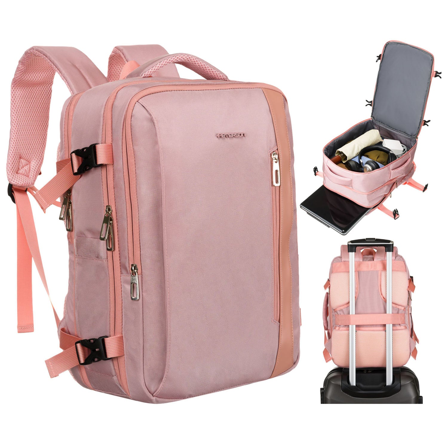 Vidutinė kuprinė moterims Peterson, rožinė