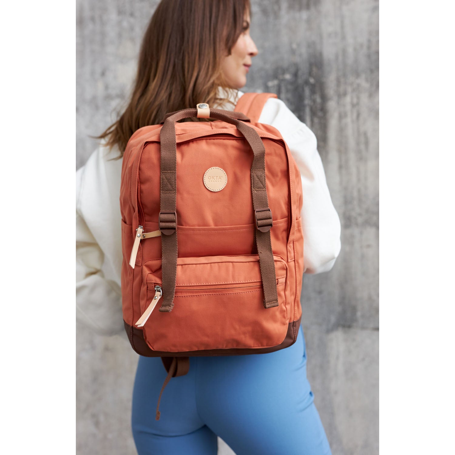 Miesto kuprinė Himawari, oranžinė-ruda